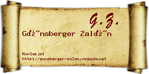 Günsberger Zalán névjegykártya